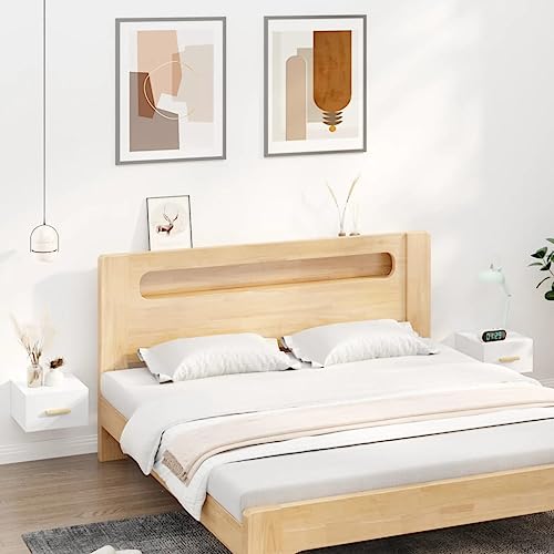 RAUGAJ Furniture Home Tools Nachtkommode, Wandmontage, 2 Stück, Hochglanz, Weiß, 35 x 35 x 20 cm von RAUGAJ
