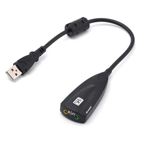 Externer USB-Soundkarte 7.1 Adapter 5HV2 USB auf 3D CH Sound Antimagnetisches Audio-Headset Mikrofon 3,5 mm Klinke für Laptop PC von REACHYEA