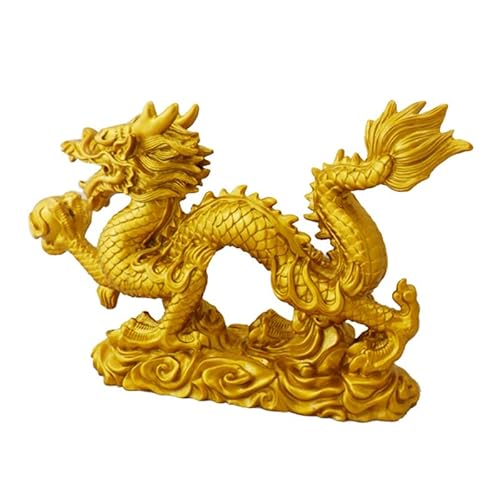 REACHYEA Chinesischer Sternzeichen Golden Dragon Statue Tierdekoration Heimdekoration von REACHYEA