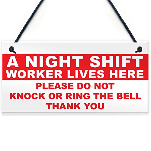 RED OCEAN Türschild mit Aufschrift "Night Shift Worker Do Not Disturb" von RED OCEAN