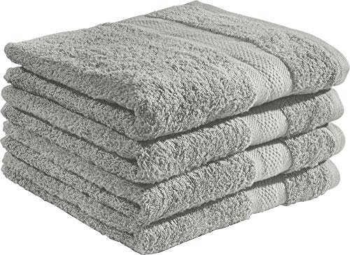 REDBEST Duschtuchset, Frottierset 4er-Pack Chicago - saugstark, strapazierfähig, ideal für Reisen, Sport - grau Größe 70x140 cm (weitere Farben) von REDBEST