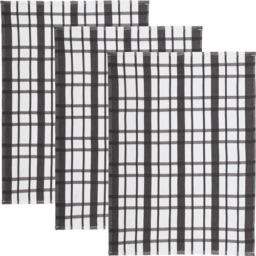 REDBEST Geschirrtuch 3er-Pack Baumwolle grau Größe 50x70 cm von REDBEST