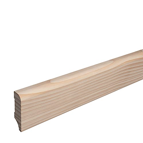 REESE Sockelleiste aus Holz | FICHTE | Massivholz-Fußleisten für Laminat Vinyl Parkettt | Münchener Profil | 60mm | Fichte roh geschliffen von REESE Kehlleisten GmbH