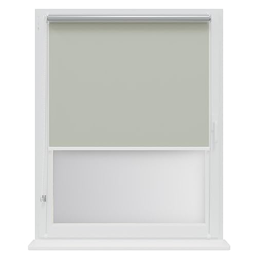 RENA Thermorollo Ohne Bohren Verdunklungsrollo Rollos für Fenster für Innen Klemmrollos Fensterrollo Verdunklung Sichtschutz Sonnenschutz Maßgeschneidertes Rollo Pearl Silber 35x150cm von RENA