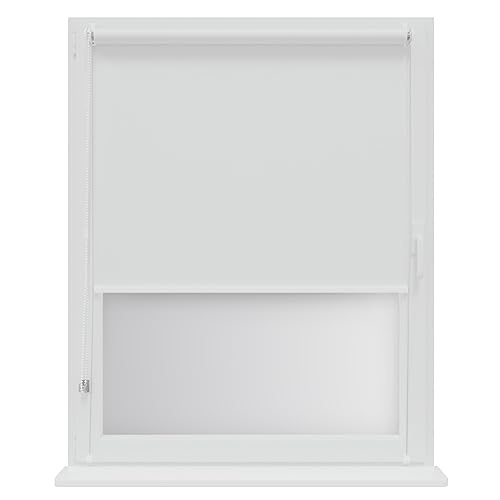 RENA Verdunklungsrollo Ohne Bohren Rollos für Fenster für Innen Jalousien Klemmrollos Fensterrollo Verdunklung Sichtschutz Sonnenschutz Maßgeschneidertes Rollo Weiß 65x150 cm von RENA