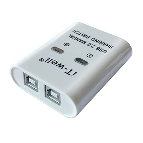 RG-FA USB Switch Selector KVM Switch Adapter 2 PC Sharing 1 USB Geräte für Drucker Tastatur Maus - Weiß von RG-FA