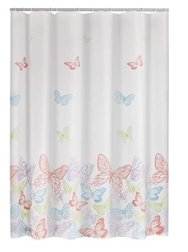 RIDDER Duschvorhang Folie Papillon Semitransparent-Multicolor 180x200 cm von RIDDER