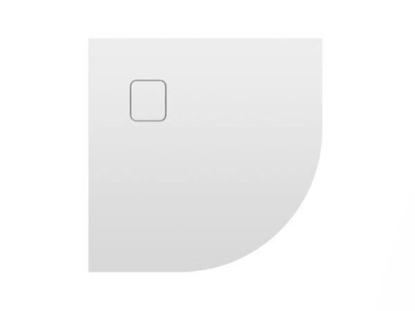 RIHO Basel Viertelkreis-Duschwanne, weiß glänzend, Ablauf 90mm, ultraflach, bodenebener Einbau, D0050, Ausführung: 1400x900x45/25mm von RIHO