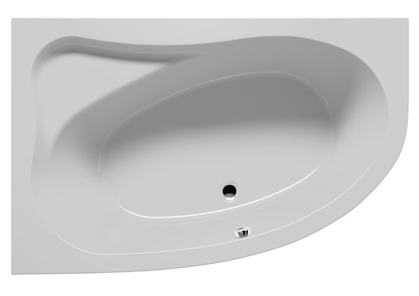 RIHO Geta Badewanne, asymmetrisch, Version links, Einbau, 1-Sitzer, weiß, B02, Ausführung: 190x80x53cm, Nutzinhalt: 235 Liter von RIHO