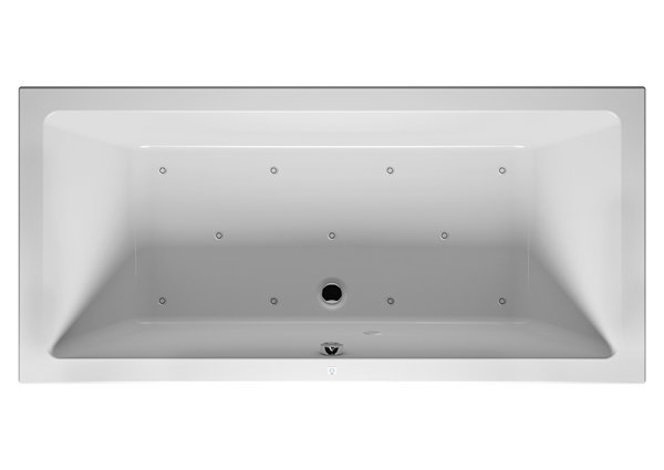 RIHO Lugo Rechteck-Badewanne, Version rechts, mit Air-System, Einbau, 2-Sitzer, weiß, B13, Ausführung: 180x90x48cm, Nutzinhalt: 250 Liter von RIHO