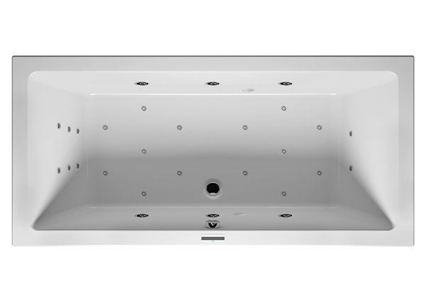 RIHO Lugo Rechteck-Badewanne, Version rechts, mit Joy-System, Einbau, 2-Sitzer, weiß, B13, Ausführung: 180x80x47,5cm, Nutzinhalt: 215 Liter von RIHO