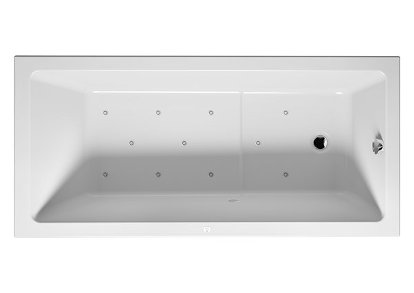 RIHO Lusso Plus Rechteck-Badewanne, mit Air-System, 170x80x48cm, 215 Liter, Einbau, 1-Sitzer, weiß, B00600, Ausführung: Version rechts von RIHO