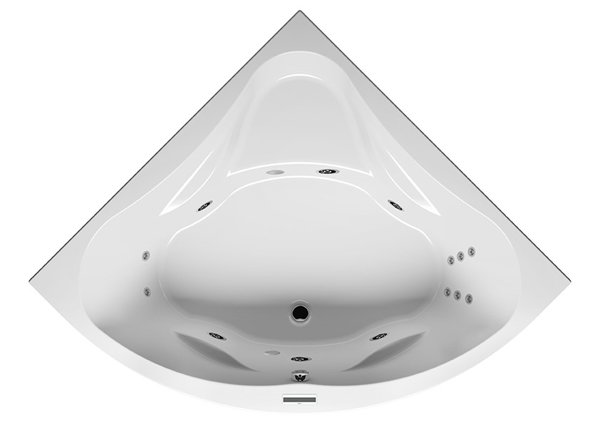 RIHO Neo Eck-Badewanne, Version links, mit Joy-System, Einbau, 2-Sitzer, weiß, B07, Ausführung: 150x150x49cm, Nutzinhalt: 285 Liter von RIHO
