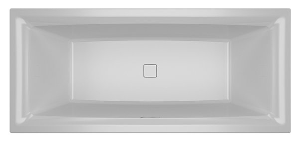 RIHO Still Square Rechteck-Badewanne, mit Riho Fall, Einbau, mit Ab-/Überlaufgarnitur, 2-Sitzer, weiß, B, Ausführung: 180x80x50cm, ohne Kopfkissen/Licht von RIHO