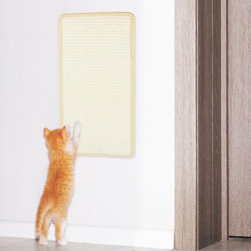 RISVOWO Kratzbrett, Kratzmatte Katze, Natürliches Kratzpappe für Katzen, 20 × 40 cm Kratzmatte Katze Wand, Katzen Kratzbrett mit Klettverschluss, Sofamöbeltür Anti Katzenkratzbretter von RISVOWO