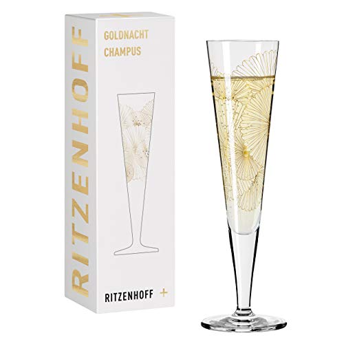 RITZENHOFF 1078280 Goldnacht #10 Champagnerglas, Glas, 205 milliliters, Mehrfarbig von RITZENHOFF