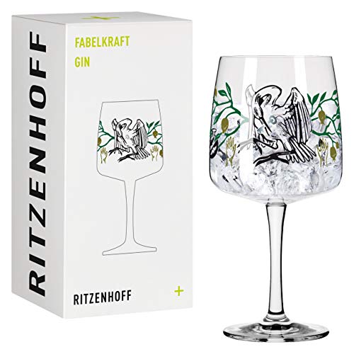 Ritzenhoff 3458003 Gin-Glas 700 ml – Serie Fabelkraft Motiv Nr. 3 – Cocktailglas, Storchillustration – Made in Germany von RITZENHOFF