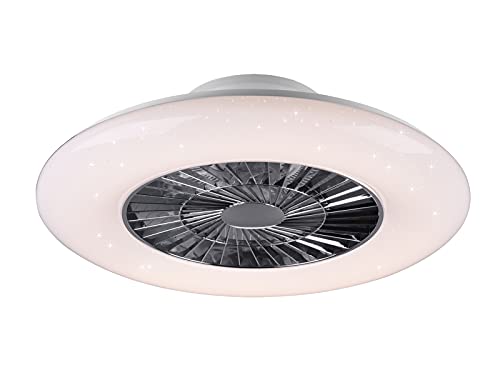Reality Leuchten LED Deckenleuchten-Ventilator Visby R62402906, Kunststoff Chrom/Weiß matt, inkl. 60 Watt LED, Ventilator 40 Watt von RL LIVE YOUR LIGHT