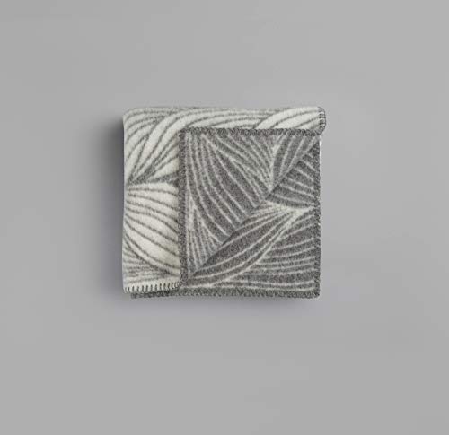 Røros Tweed NATURPLEDD FLETTE Mini Pledd/Wolldecke, grau, aus 100 % norwegischer Lammwolle von RØROS TWEED