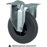 Vollgummi-Bockrolle Ø160x40mm in schwarz 135kg Tragkraft mit Kunststoff-Felge - Rollcart von ROLLCART