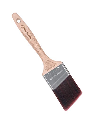 ROLLINGDOG 2.5"(63mm) Flachpinsel Malerpinsel abgewinkelter Rand mit Buchenholzgriff Griff, ideal zum Schneiden in der Detailmalerei von ROLLINGDOG