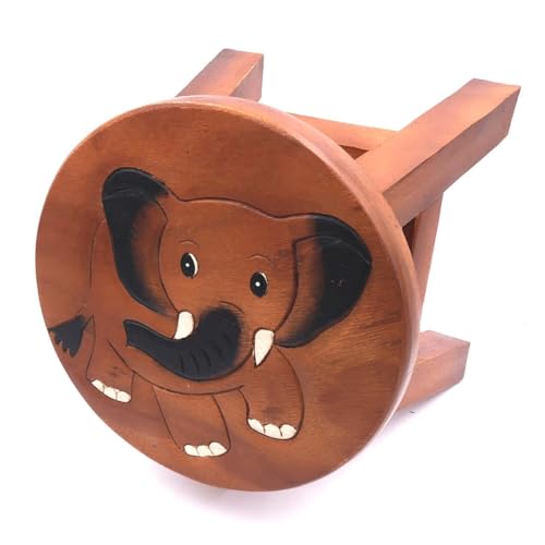 ROMBOL Handgefertigter Kinderhocker, Holz, Kinderhocker:Elefant von ROMBOL