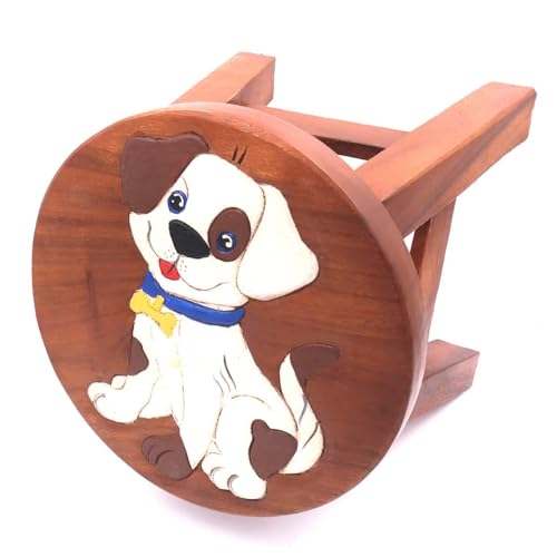 ROMBOL Handgefertigter Kinderhocker, Holz, Kinderhocker:Hund Puppy von ROMBOL