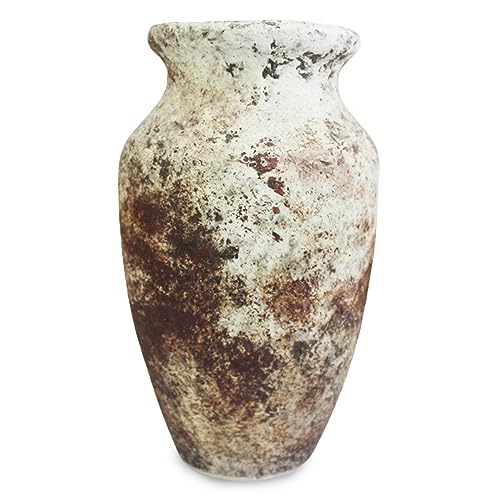 roro Handgefertigte klassische, asiatische Antik-Vase aus dunkelkupferbraunem, mattem Steingut, Vase für Pflanzen und Draußen von RORO