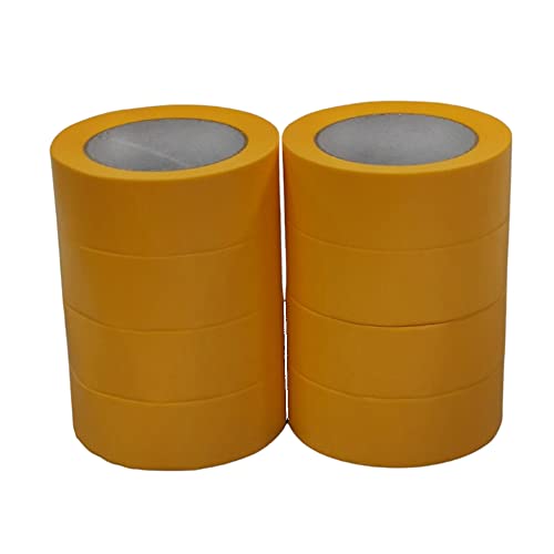 8 Rollen Goldband 38 mm x 50 m Rolle imprägniertes wasserfestes Abklebeband aus Washi-Tape für trennscharfe Kanten von ROTIX