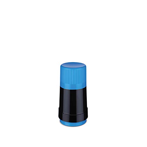 ROTPUNKT Isolierflasche 40 MAX 0,25 l | Zweifunktions-Drehverschluss | BPA Frei - gesundes Trinken | Made in Germany | Warm + Kalthaltung | Glaseinsatz | black/electric kingfisher von ROTPUNKT