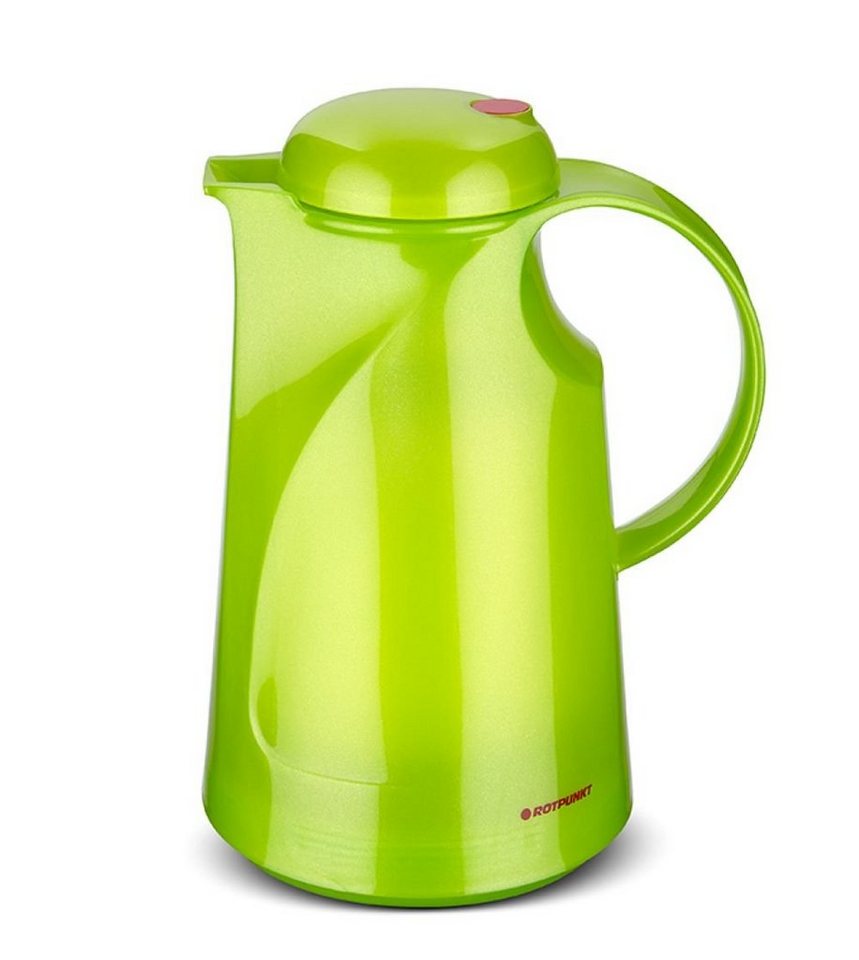 ROTPUNKT Isolierkanne 1,0 ltr. hochwertig I Glaseinsatz I BPA Frei I 24 Std warm 36 std kalt, 1 l, (Kaffeekanne I Teekanne), Glaskolben aus doppelwandigem Rosalin-Glas von ROTPUNKT