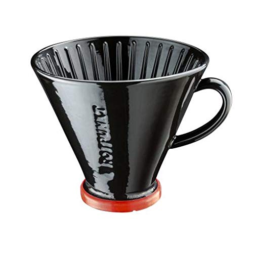 ROTPUNKT Coffee Filter, Porcelain Hand Filter, Including Silicone Adapter Ring, Dishwasher Safe (Porcelain, 1 x 4 Large) von ROTPUNKT
