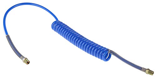 RS PRO CPC Polyurethan Spiralschlauch Blau mit 1/4-Zoll-BSPT-Außengewinde Anschluss, Innen-Ø 5mm x 2m, 10bar von RS PRO
