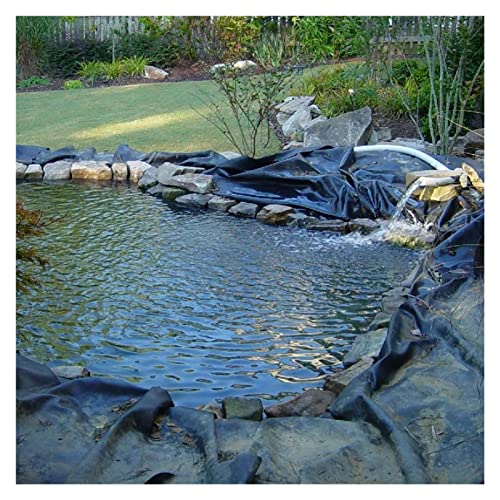 Teichfolie Unterlage aus Polyethylen hoher Dichte (HDPE) Kunststoffteich, langlebiger, strapazierfähiger, undurchlässiger Gartenteich (Color : Black, Size : 6x8m) von RSDELAPLUIE