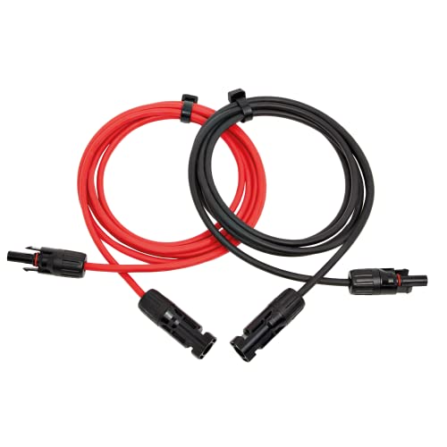 RSE SOLARKABEL VERLÄNGERUNGSKABEL ROT SCHWARZ 4 MM² ODER 6 MM² KOMPATIBEL MIT MC4 STECKER SOLARSTECKER, 2x 25m 4mm² von RSE