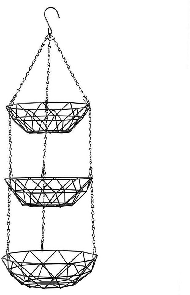 RUBBERNECK Obstschale Etagere mit 3 Körben aus Metall, verstellbar, für Obst und Gemüse, Metall, (3-tlg) von RUBBERNECK