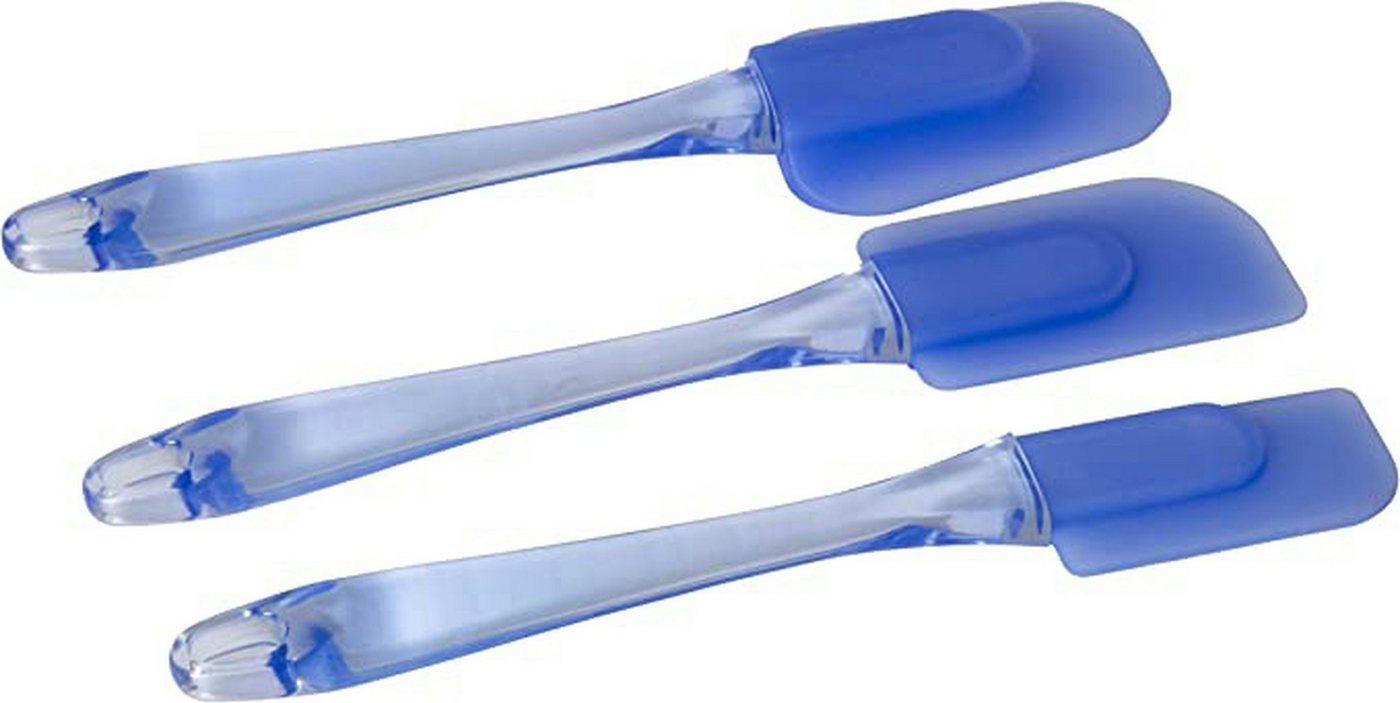 RUBBERNECK Teigspachtel Teigspachtel aus Silikon in blau, 3-teilig im Set, Spülmaschinenfest, lebensmittelecht, BPA-frei, langlebig von RUBBERNECK