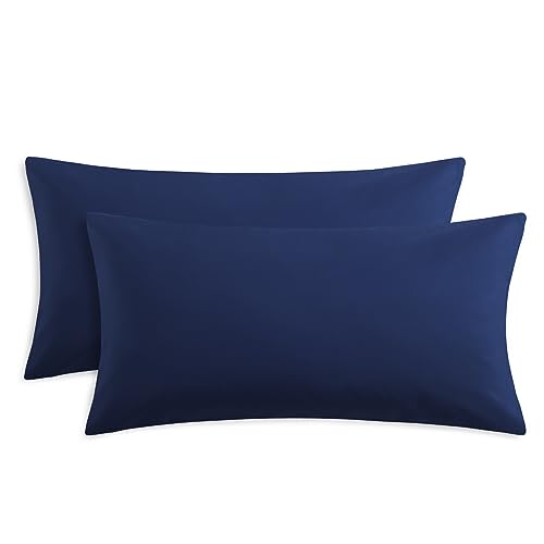RUIKASI Kissenbezug 40 x 80 2er Blau - Kopfkissenbezug 40x80 Dunkelblau Kissen Bezug 40x80cm mit Reißverschluss aus Mikrofaser, Polsterbezug Doppelpack Set Pillow Case Pillow Cover von RUIKASI