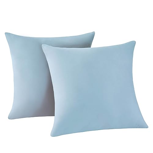 RUIKASI Kissenbezug 65 x 65 2er Blau - Kopfkissenbezug 65x65 Hellblau Kissen Bezug 65x65cm mit Reißverschluss aus Mikrofaser, Polsterbezug Doppelpack Set Pillow Case Pillow Cover von RUIKASI