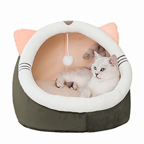 Haustier Kuschelhöhle Katzenbett mit InnenKissen Waschbar Abnehmbar Katzenform Katzenhaus Tierbett Katzenzelt Katzenkorb Hundebett Schlafbett Rutschfestes Katzen und Welpen (unter 8 KG) von RUIXIA