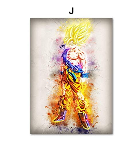 RUIYANMQ Anime Poster Son Goku Vegeta Beerus Whis Majin Buu Und Druckt Wandkunst Leinwand Bild Wohnkultur Fd3Sz 40X60Cm Rahmenlos von RUIYANMQ