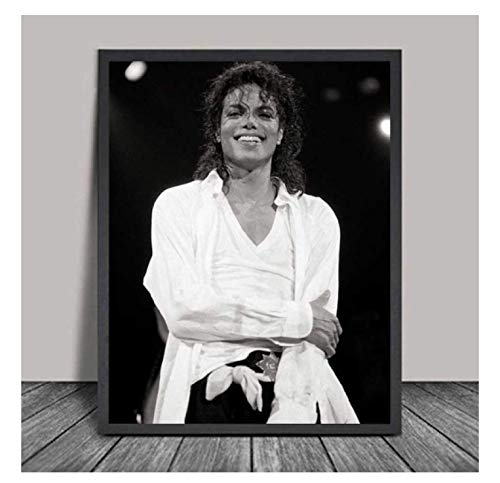 RUIYANMQ Leinwand Bild Michael Jackson Poster Drucke Schwarz-Weiß-Wand Wohnkultur Ky695Fa 40X60Cm Rahmenlos von RUIYANMQ