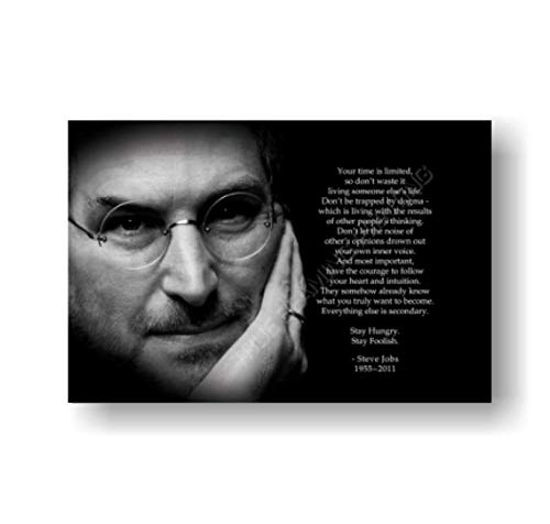RUIYANMQ Poster Steve Jobs Motivierend Inspirierend Zitat Bild Moderne Schwarz-Weiß-Wandkunst Wohnkultur Fd583Sz 40X60Cm Rahmenlos von RUIYANMQ