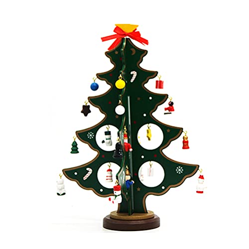 RUSTOO Desktop-Mini-Weihnachtsbaum, DIY-Weihnachtsdekoration, kleine Christbaumschmuck, 3D-Weihnachtsbaum aus Holz, für Kinder-Geschenk, Heimtextilien von Mify