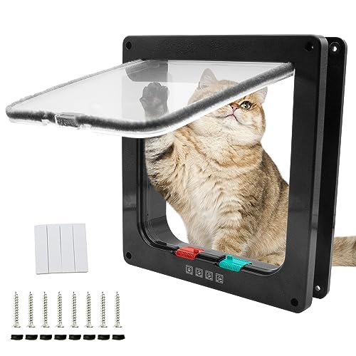 RZMZBY Haustierklappe für Fliegengittertür Katzenklappe Fliegengitter mit Magnetverschluss Einfache Installation,Magnet Geschlossen Hundetür für Katzen/Hunde (26.5cm * 24.5 cm) von RZMZBY