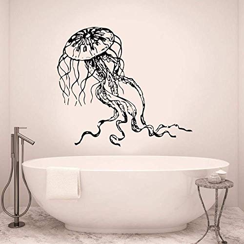 64X57Cm Ocean Sea Animal Jellyfish Wandaufkleber Vinyl Home Decor Innenverklebung Wandtattoo Badezimmer Abnehmbares Wandbild von RZYLYHH