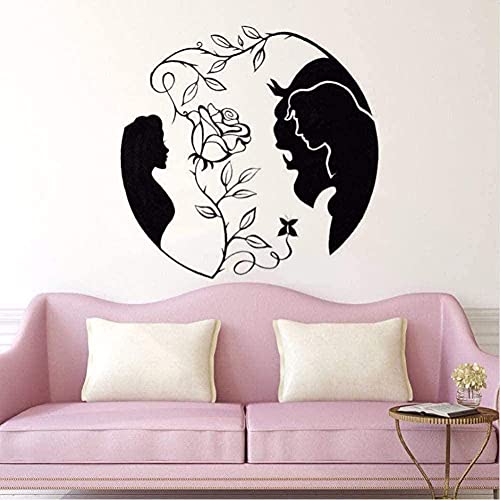 Pvc Wandtattoo Die Schöne Und Das Biest Design Rose Wandtattoo Inspirierende Aufkleber Love Art Schlafzimmer Aufkleber 42 * 41Cm von RZYLYHH