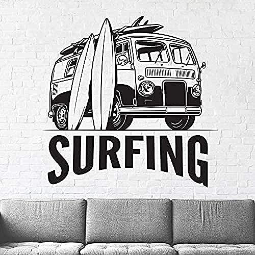 Surf Wandtattoo Surfbrett Kunst Wandaufkleber Strand Sport Vinyl Surf Geschenk Junge Surf Schneemann 67X68Cm von RZYLYHH