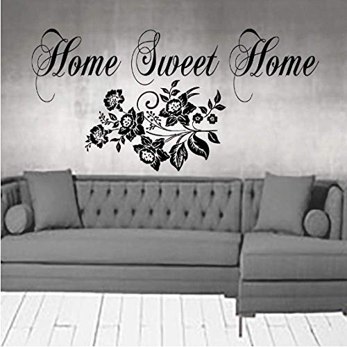 Sweet Home Modernes Wandbild Wohnzimmer Sofa Hintergrunddekoration Vinyl Blume Wandtattoo 92Cmx43Cm von RZYLYHH