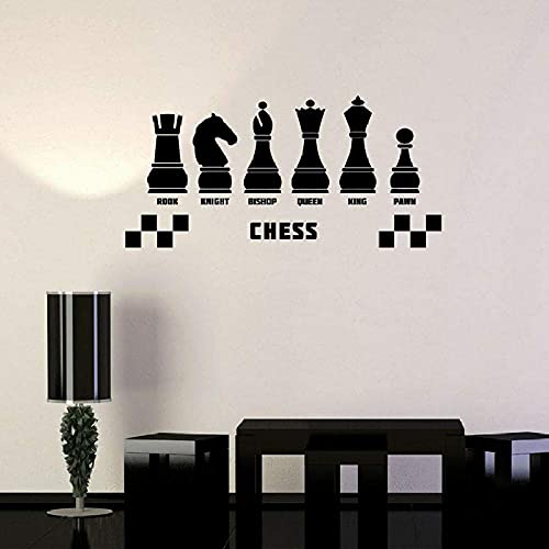 Vinyl Schach Und Karten Wandtattoo Club Intelligence Game Innendekoration Fensteraufkleber Wandkunst Zimmer Kreative Bewegliche Wandbild 42X86 Cm von RZYLYHH